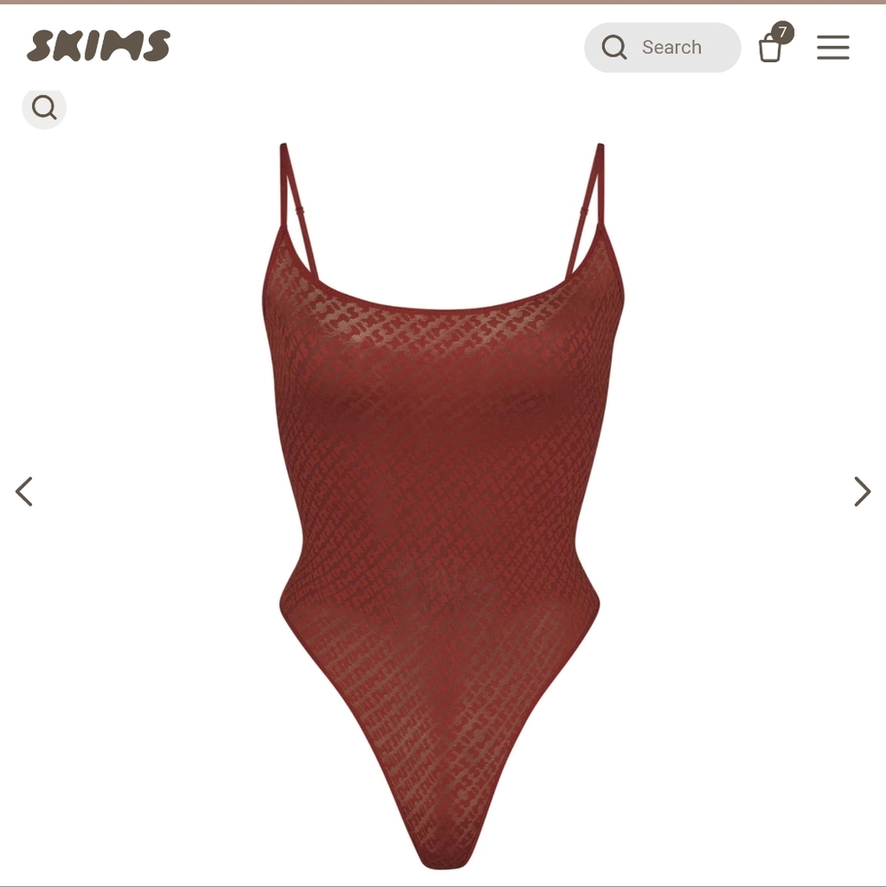 SKIMS Thong Bodysuit - Mesh Logo NWT